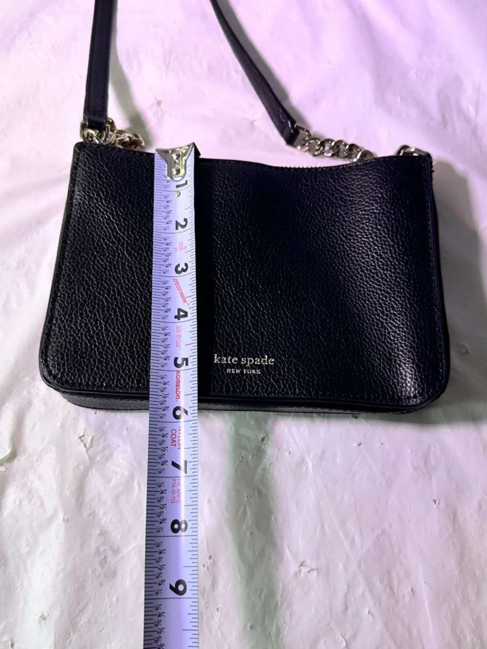 kate spade Black Pebbled Leather Crossbody with Chain Strap